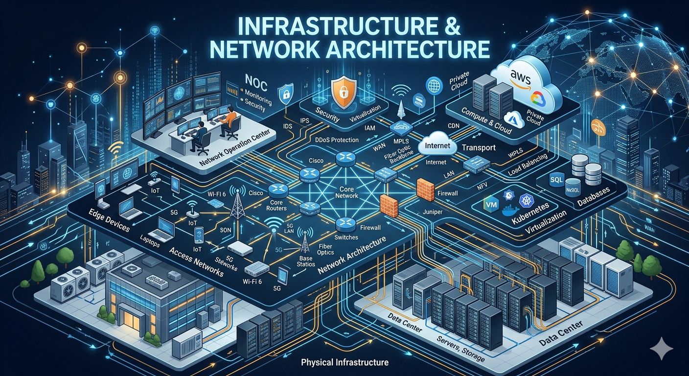 Cloud infrastructure and network architecture diagram